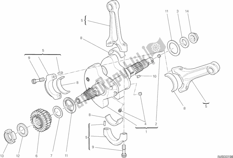Todas as partes de Bielas do Ducati Monster 1200 S 2015